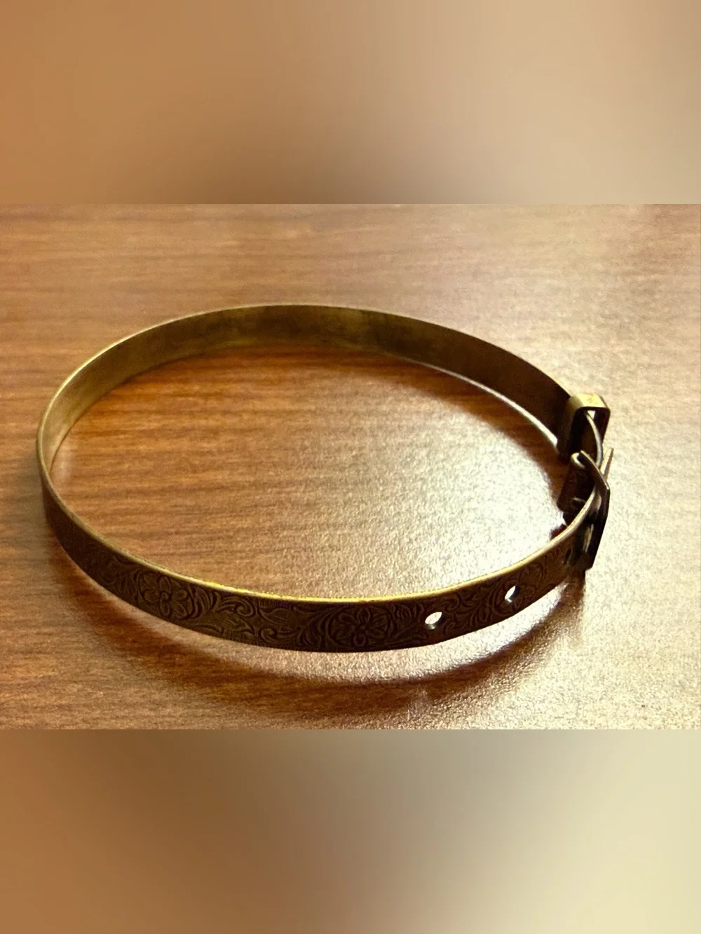 Antique Victorian Etched Buckle Bracelet